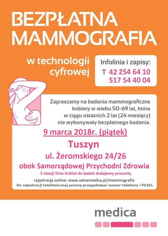 Tuszyn Marzec 2018 Mammografia