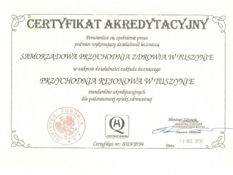 Certyfikat Akredytacyjny