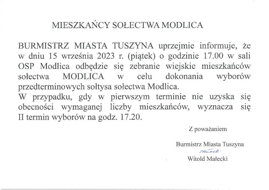Wybory Solectwo Modlica